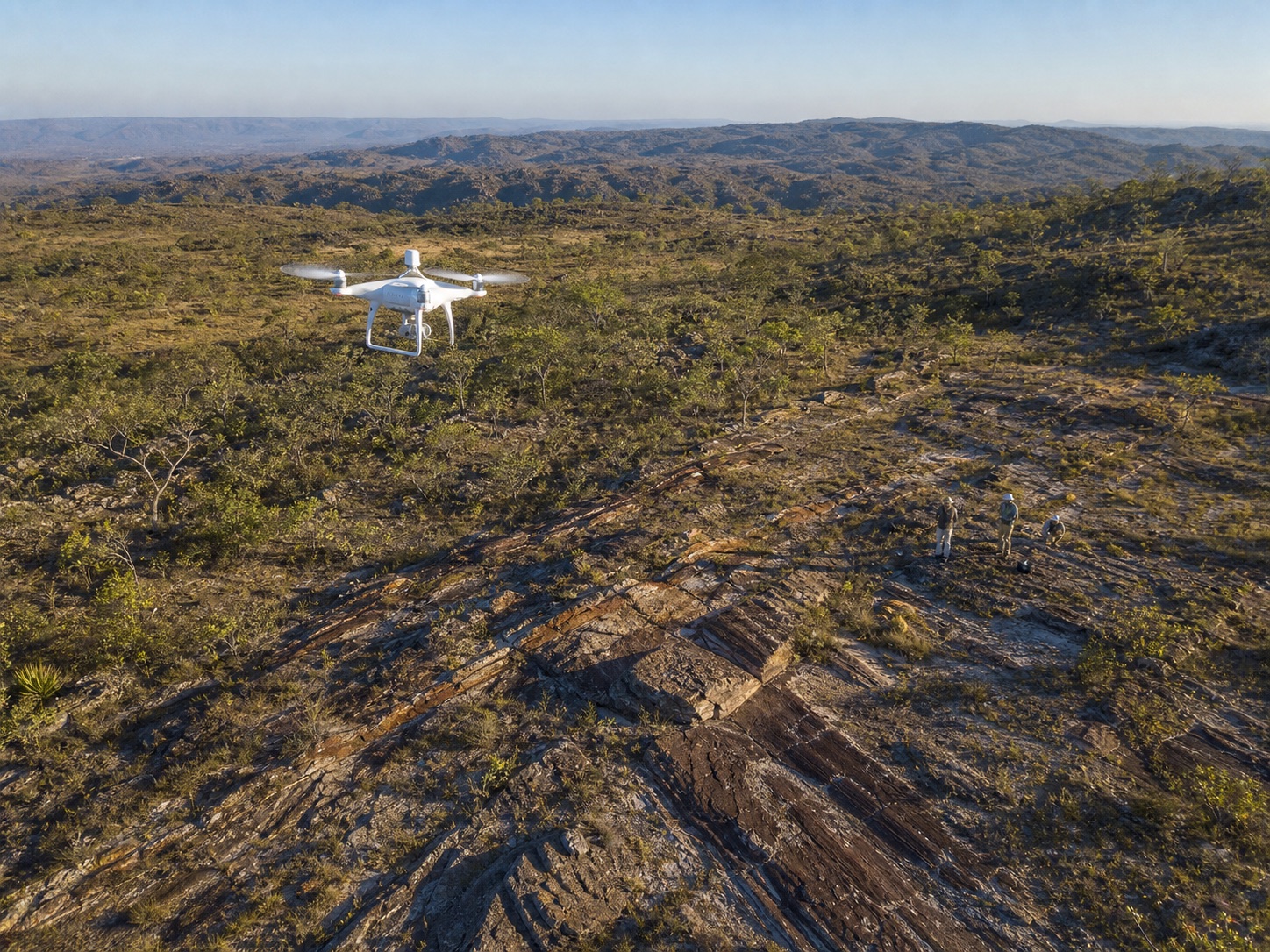Drone maps rock outcrops on a Brazilian plateau